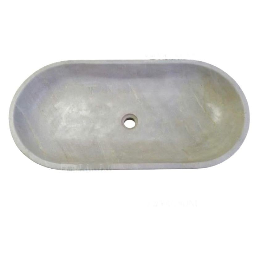 Questo lavello ovale italiano è ricavato da un unico blocco di marmo bianco, il cui design non è cambiato dai tempi dei Greci e dei Romani, 
ha un superbo valore artistico e si adatta facilmente agli edifici vecchi e nuovi 
Dimensioni personalizzate