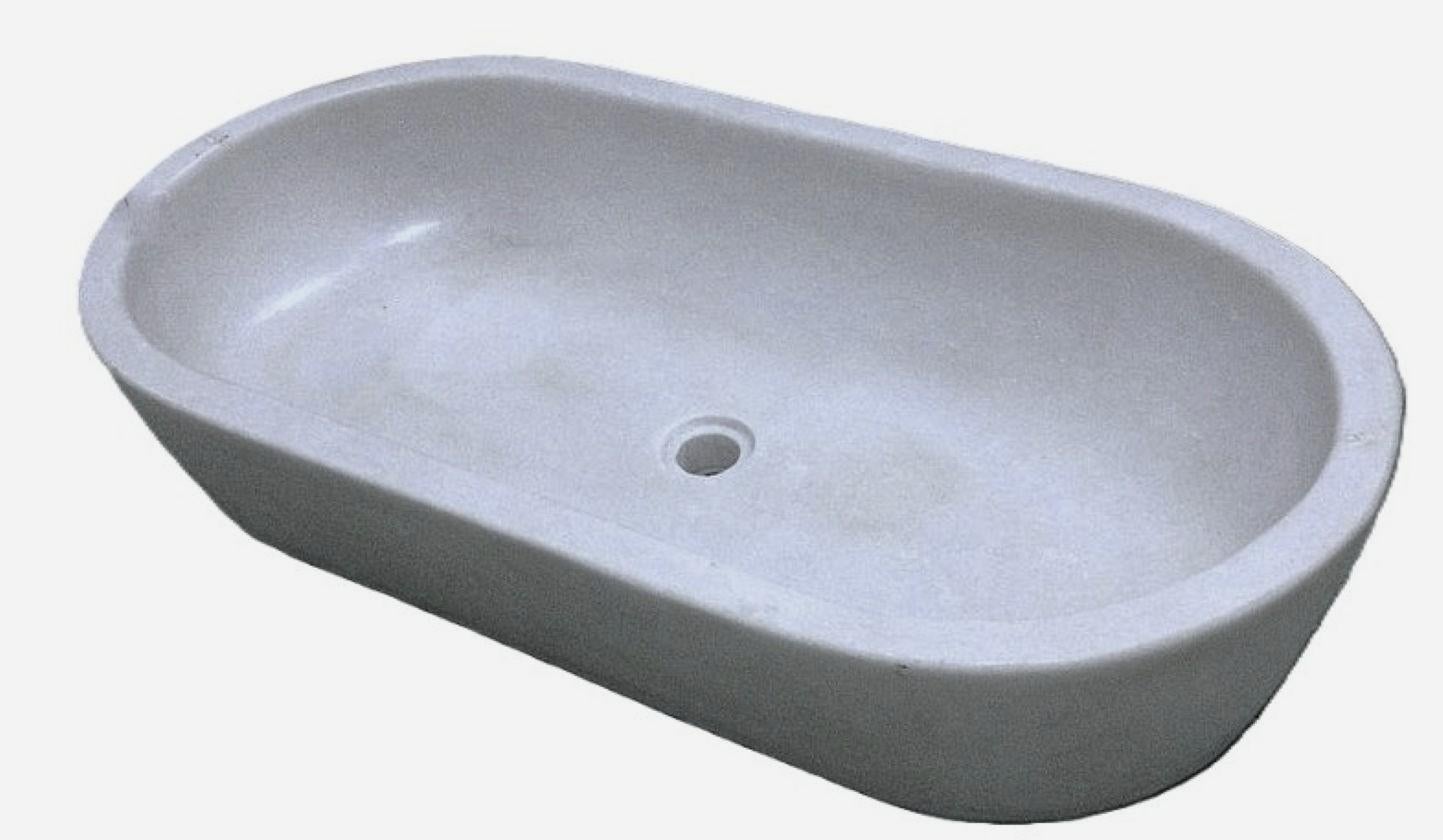 Intagliato Lavandino classico ovale in marmo intagliato A. Stone in vendita
