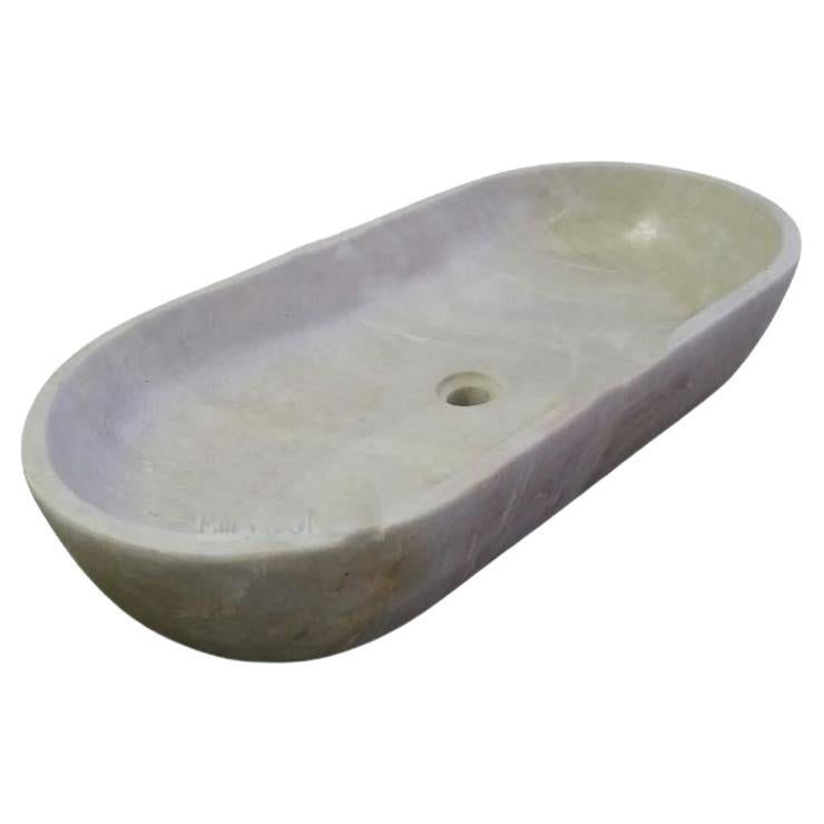 Vasque ovale classique en marbre sculpté A Stone