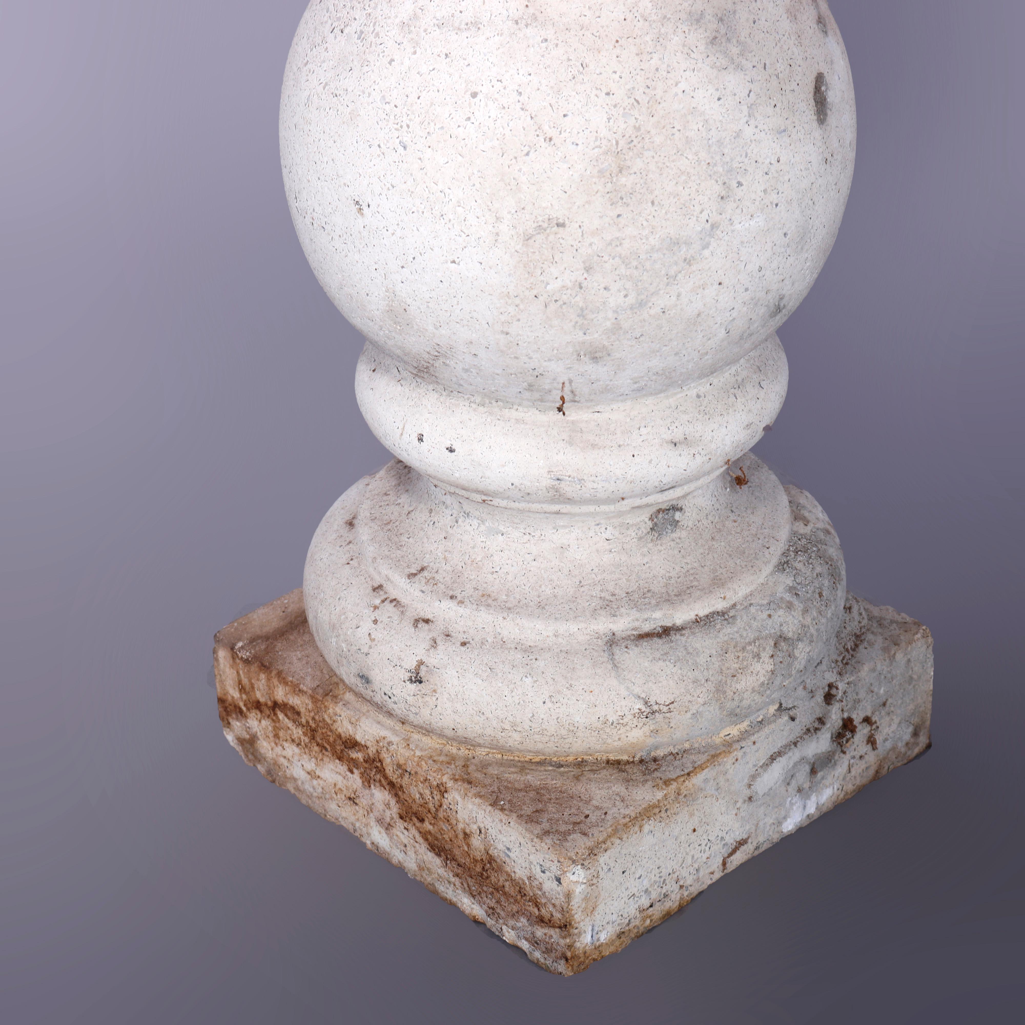 Classical Cast Hard Stone Balustrade Sculpture or Plant Display Pedestal 20th C For Sale 3