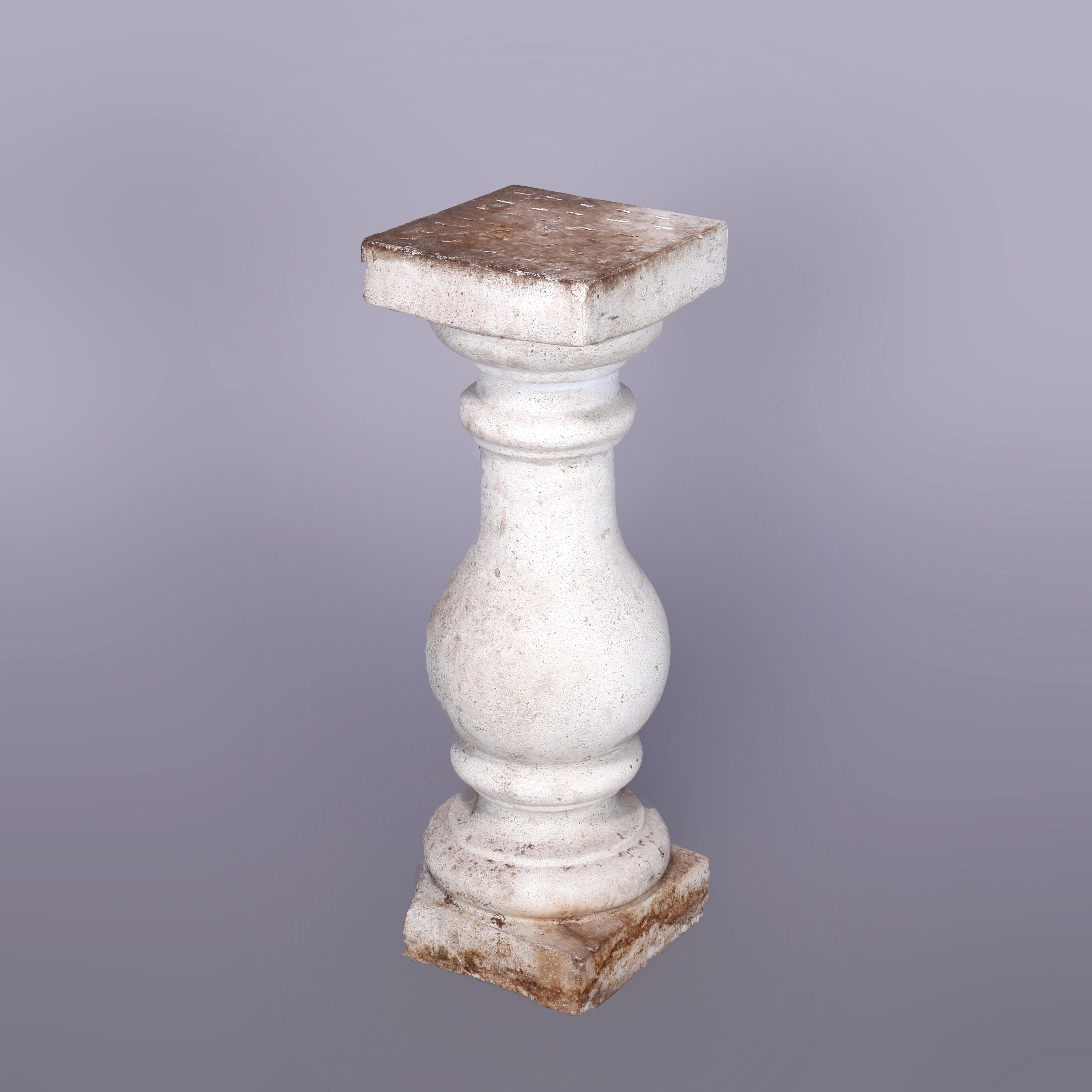 Classical Greek Classical Cast Hard Stone Balustrade Sculpture or Plant Display Pedestal 20th C For Sale