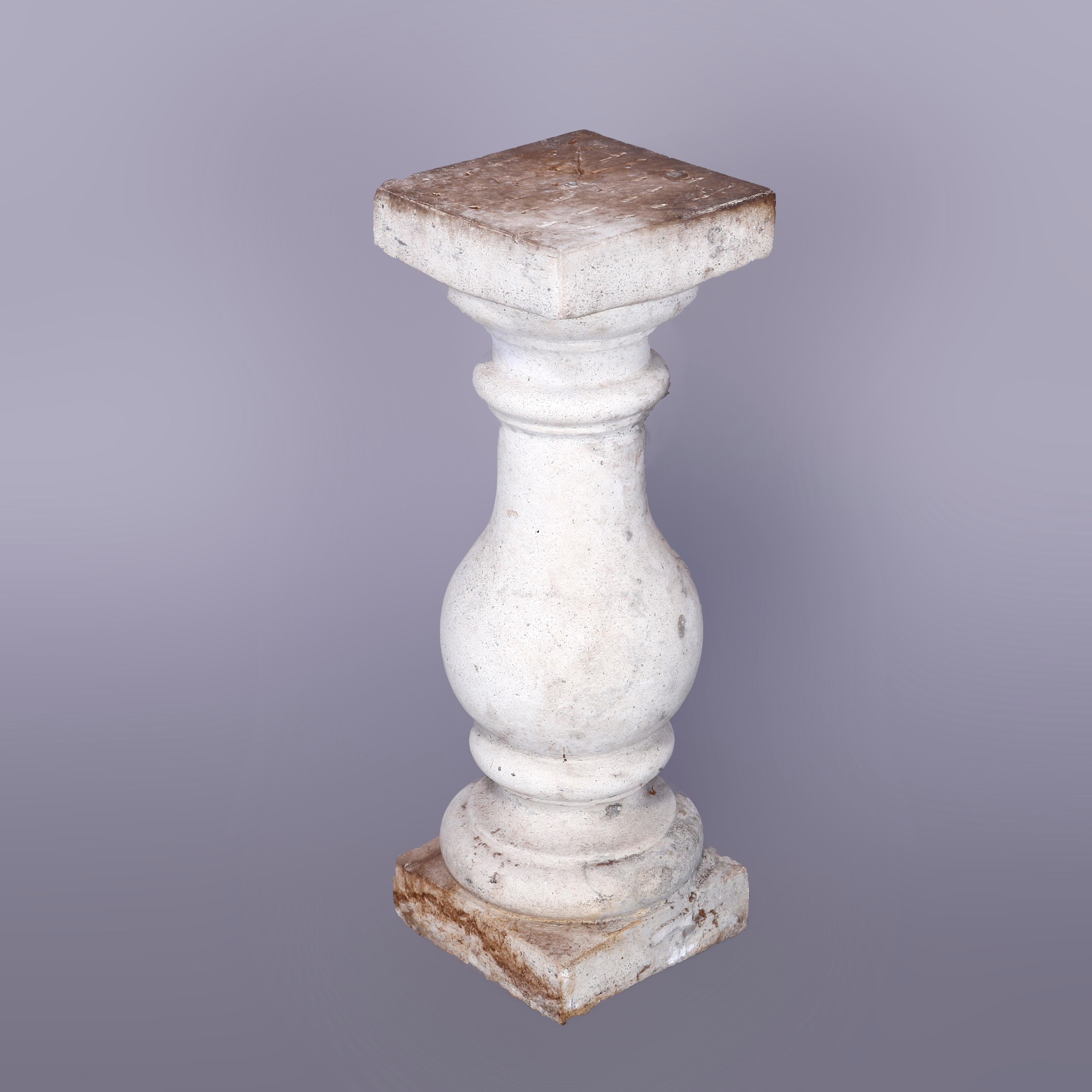 American Classical Cast Hard Stone Balustrade Sculpture or Plant Display Pedestal 20th C For Sale