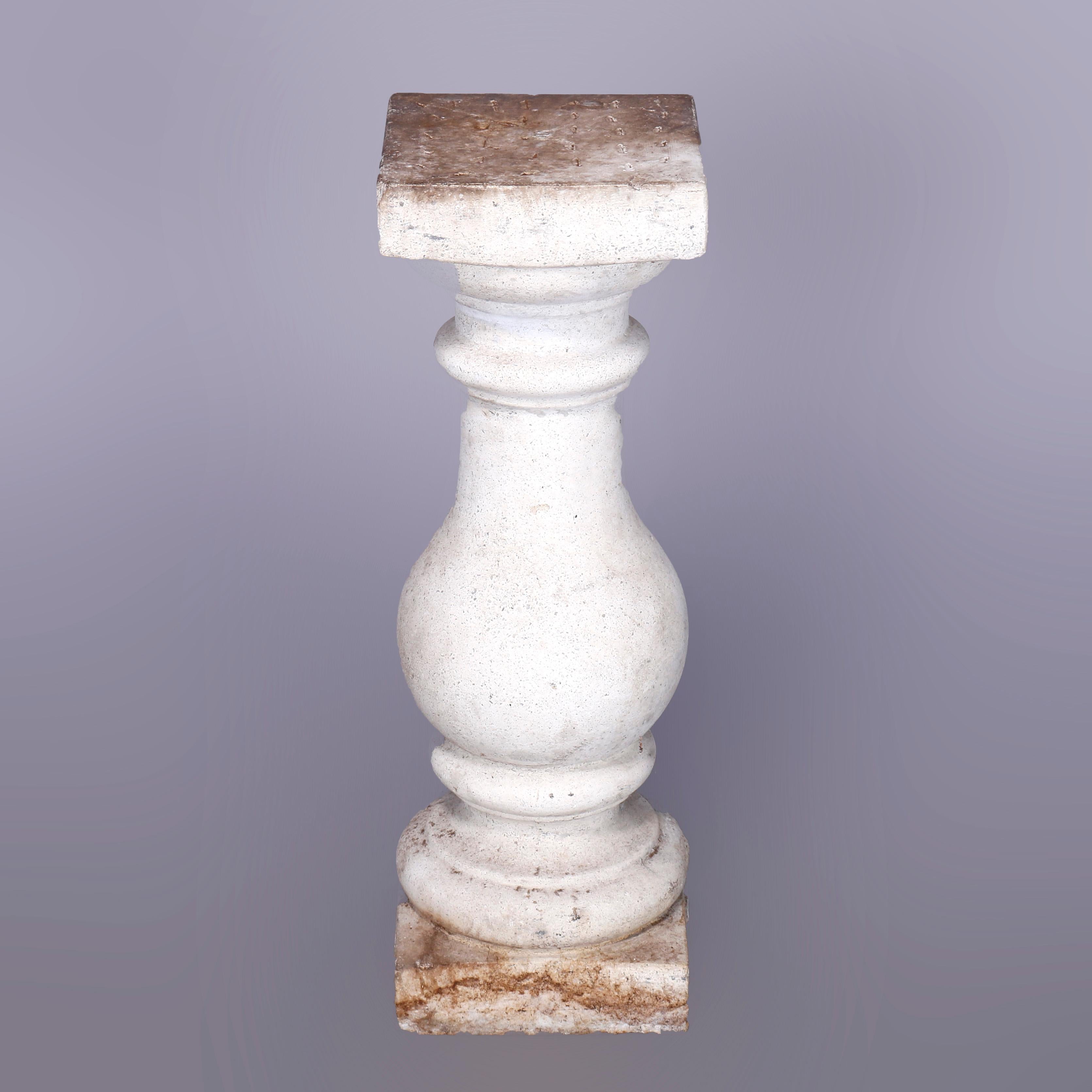 American Classical Cast Hard Stone Balustrade Sculpture or Plant Display Pedestal 20th C For Sale