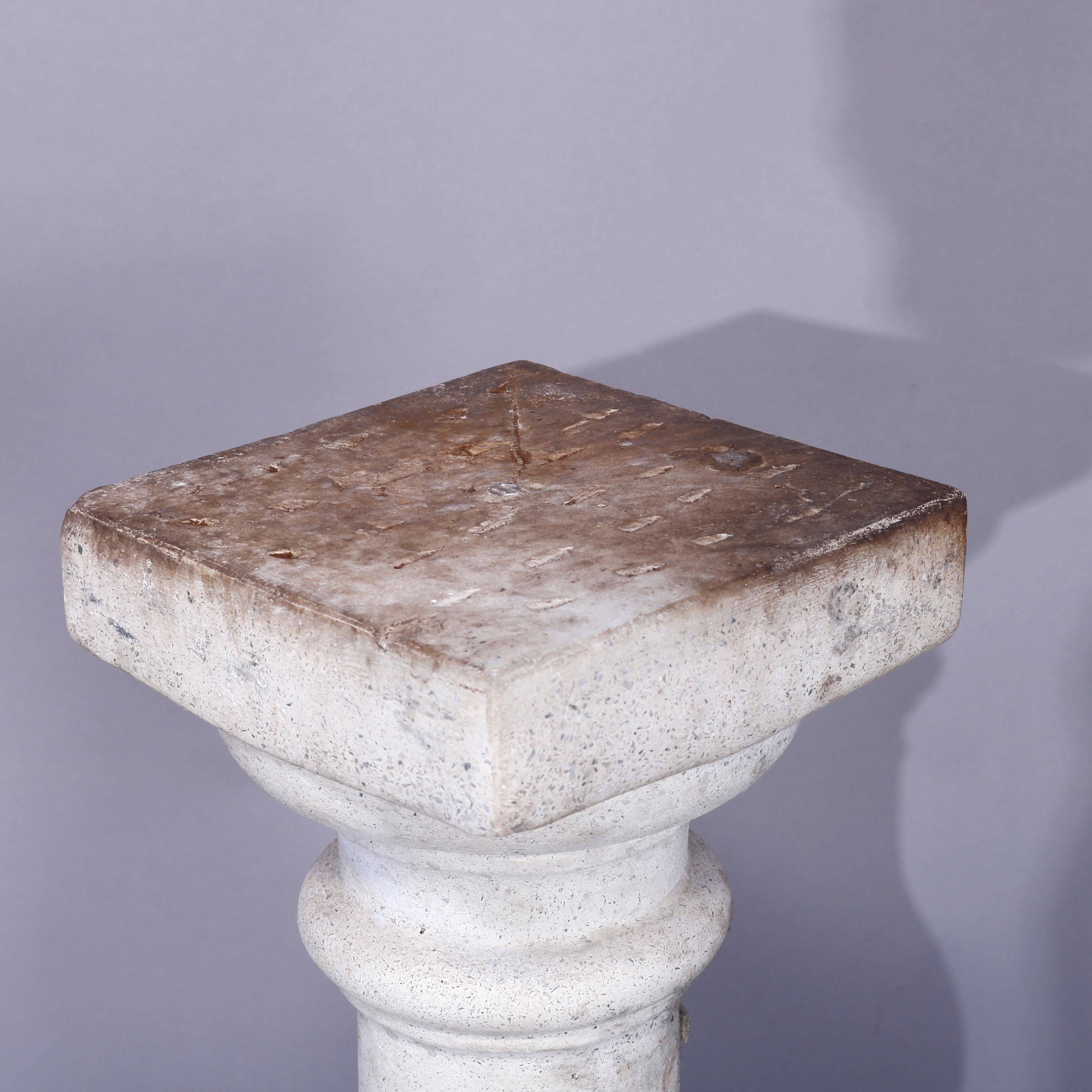 20th Century Classical Cast Hard Stone Balustrade Sculpture or Plant Display Pedestal 20th C For Sale