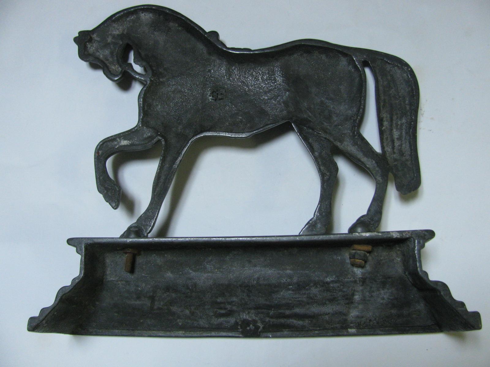 Classical Antique Cast Nickel Prancing Horse Doorstop In Good Condition In Port Jervis, NY