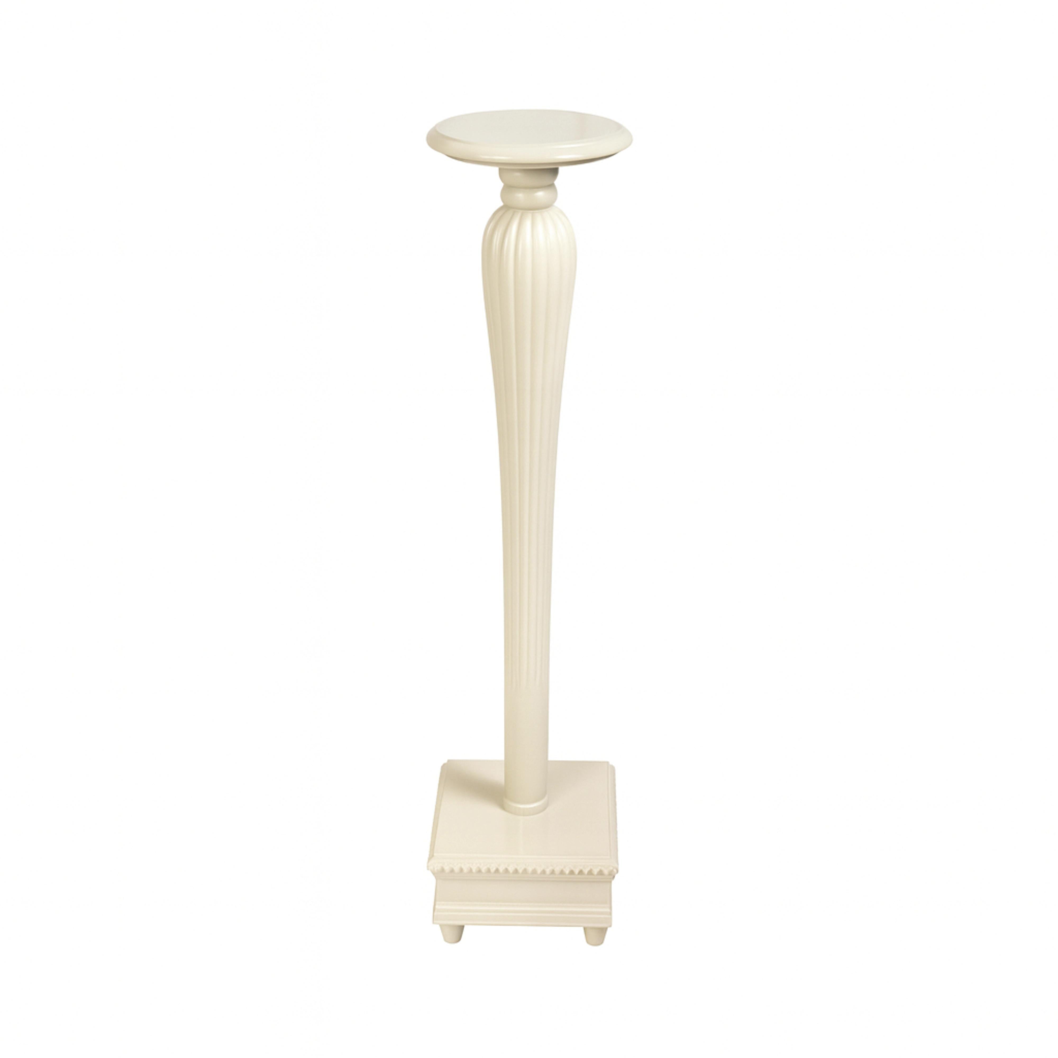 Classical Chestnut Off White Column Pedestal, 20th Century For Sale 1