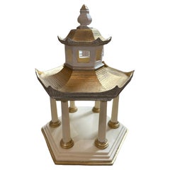 Classical Chinoiserie Style Garden Pavilion Model with Gilt Dome