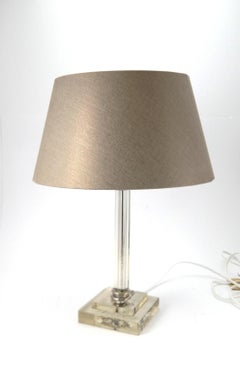 Classical Chiseled Crystal Table Lamp, 1930s