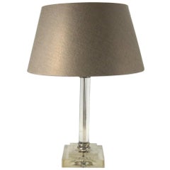 Classical Chiseled Crystal Table Lamp, 1930s