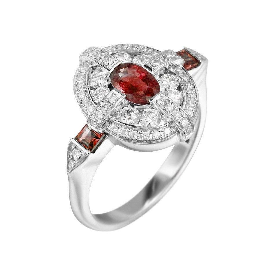 For Sale:  Classical Combination Ruby White Diamond White Gold Ring 3
