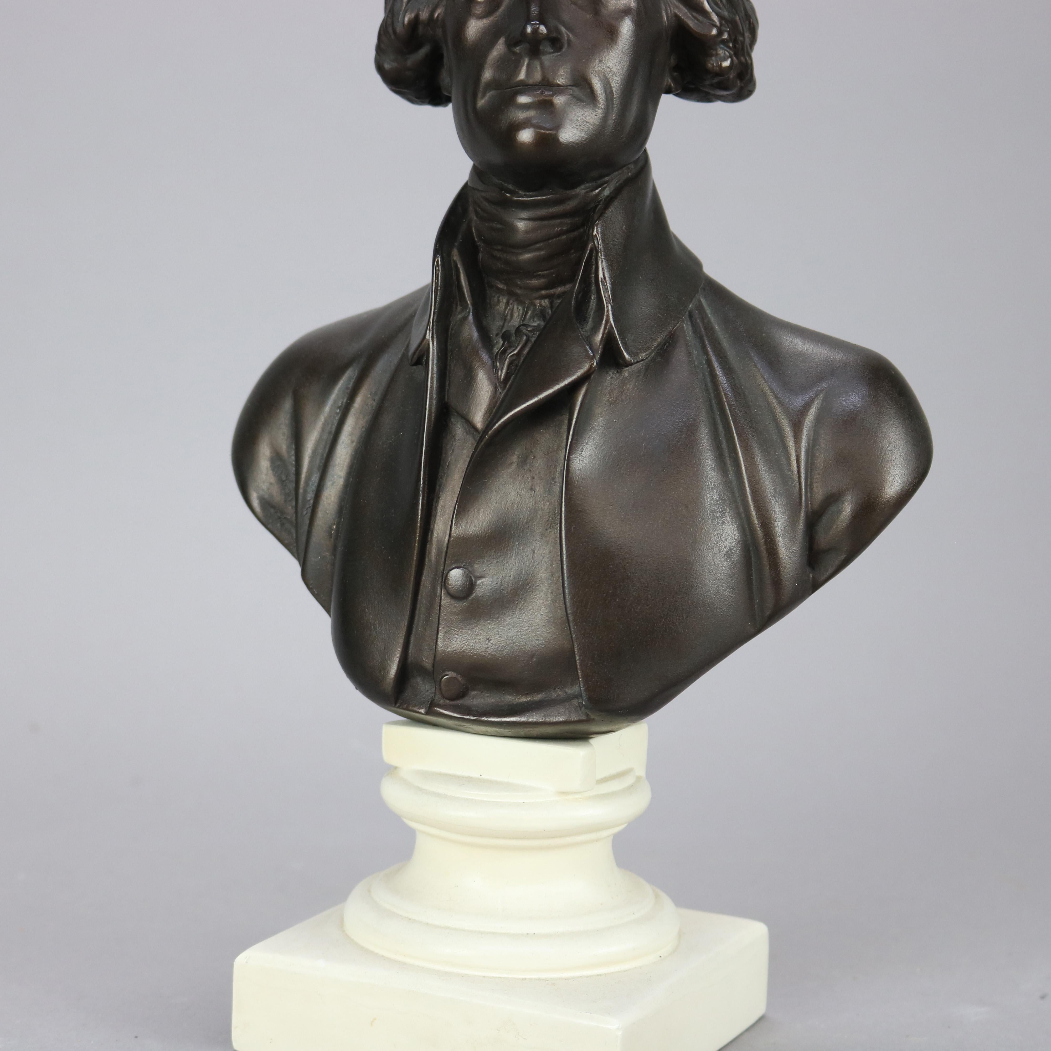 Classical Composition Portrait Bust of President Thomas Jefferson, 20th C 1