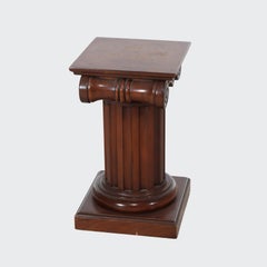 Classical Corinthian Column Style Carved Walnut Pedestal 20thC