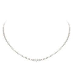 Classical Diamond Necklace 18K White Gold Graduation Style for Her