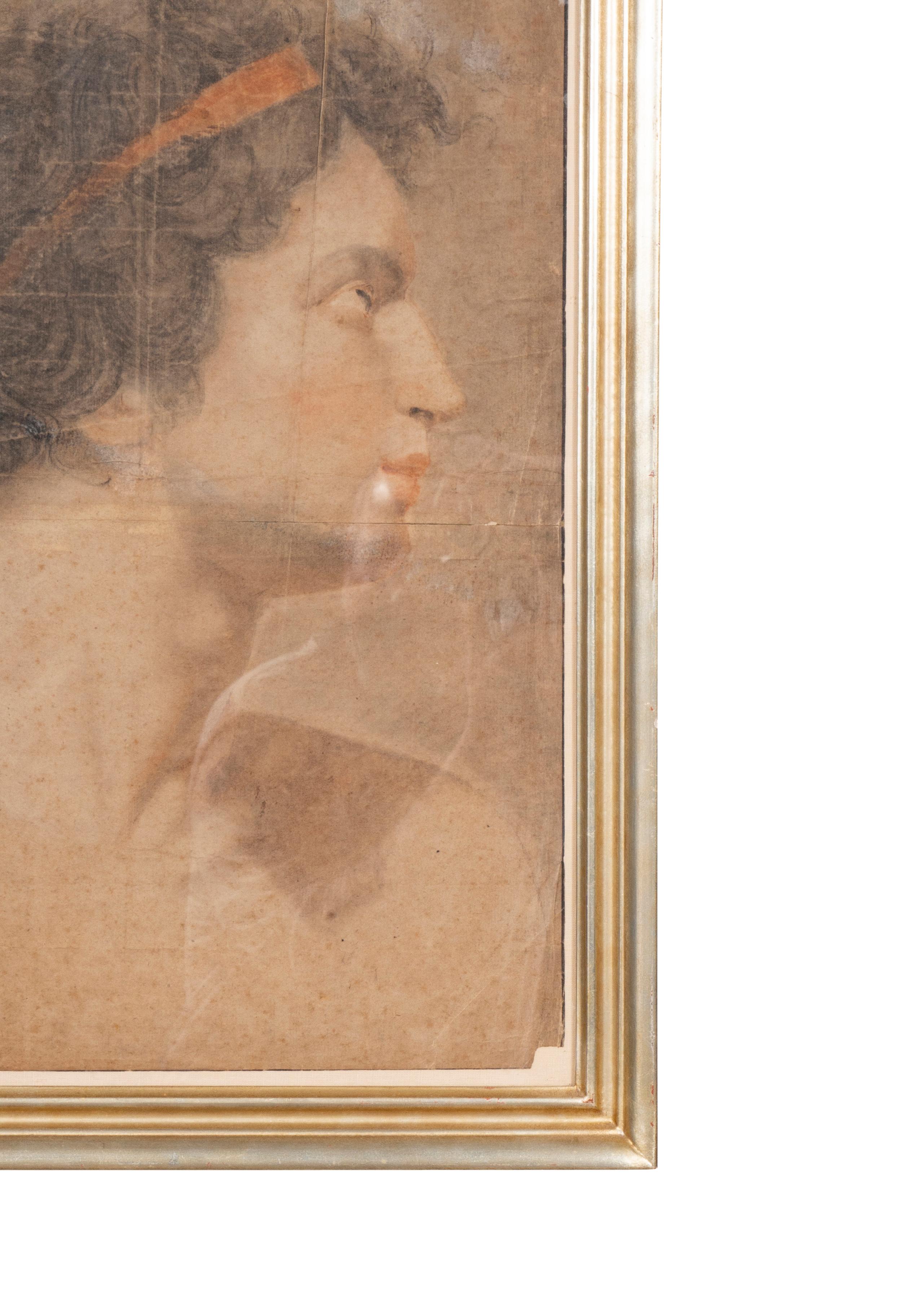 18th Century and Earlier Classical Drawing of a Young Man For Sale