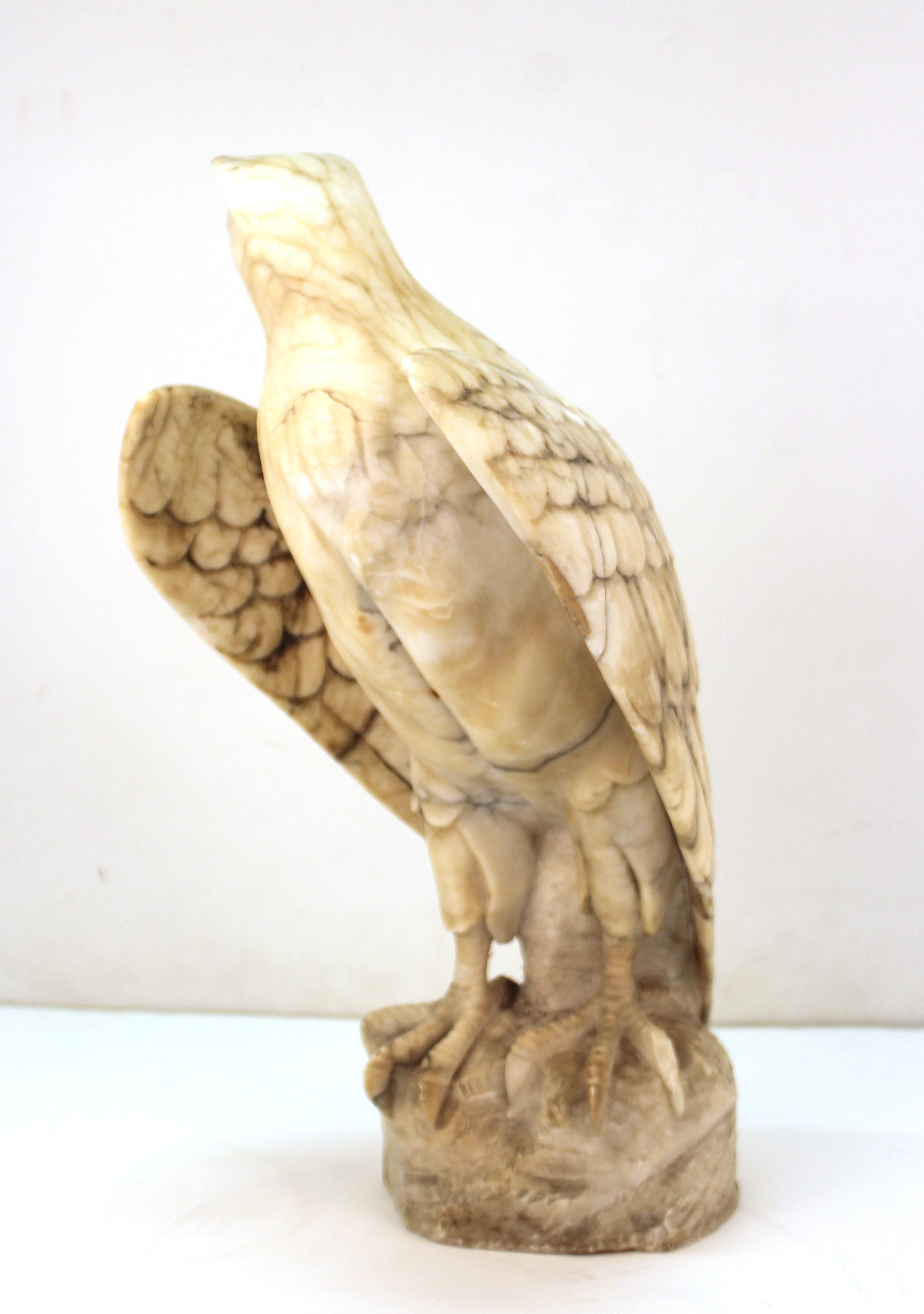 American Classical Classical Eagle Sculpture in Carved Marble