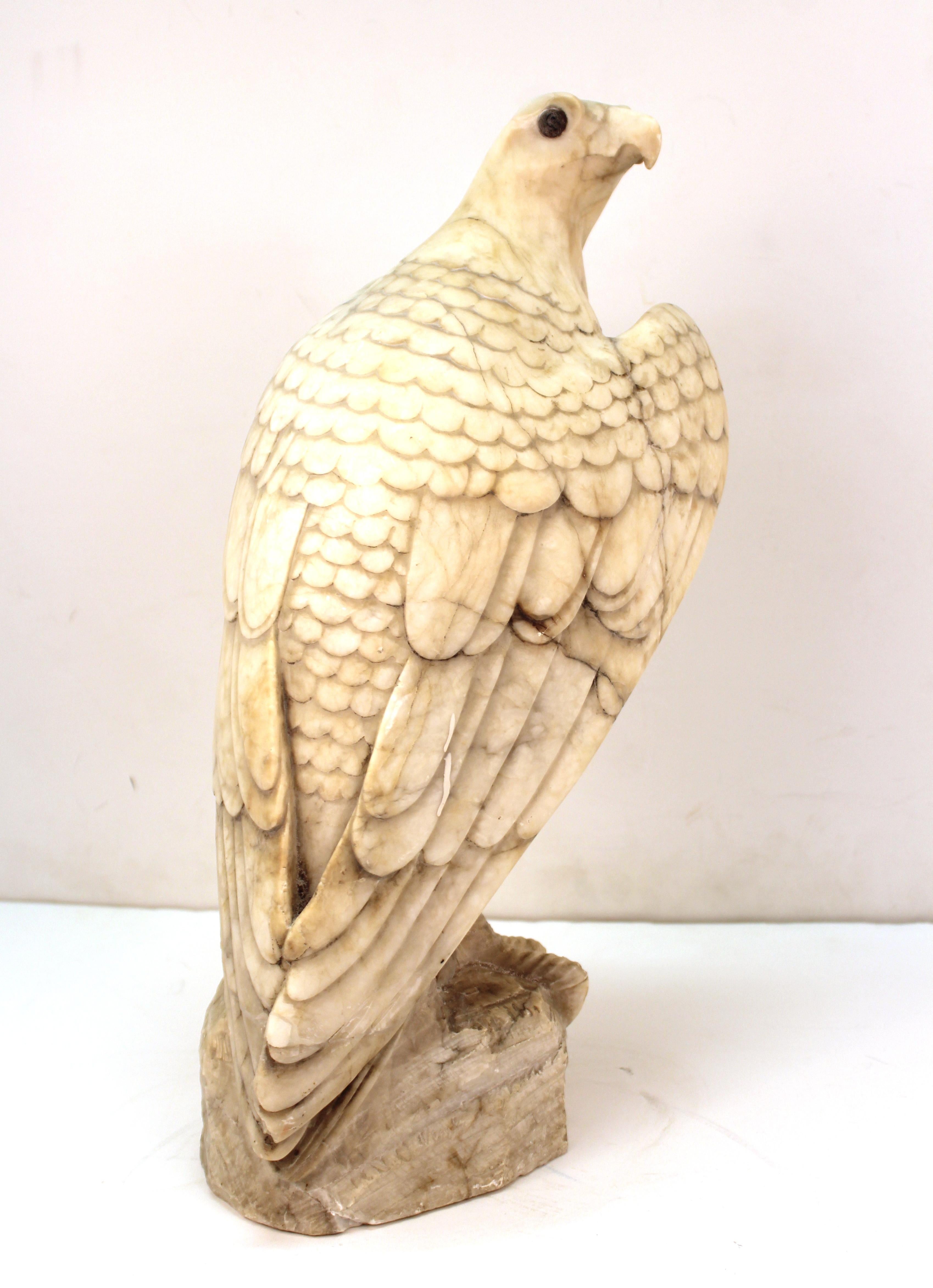 20th Century Classical Eagle Sculpture in Carved Marble
