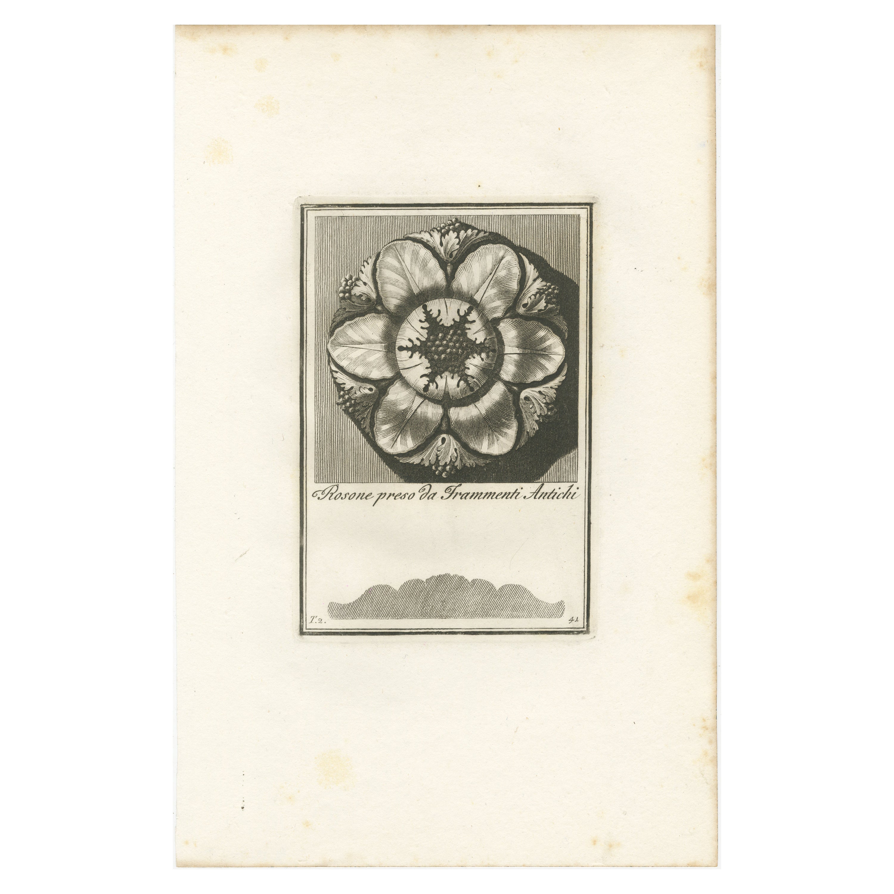 Classical Elegance: Rosette Design from Carlo Antonini's Architectural Fragments