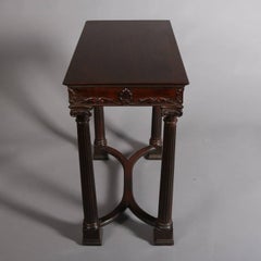 Classical Empire Carved Mahogany Corinthian Column Side Table, 20th Century