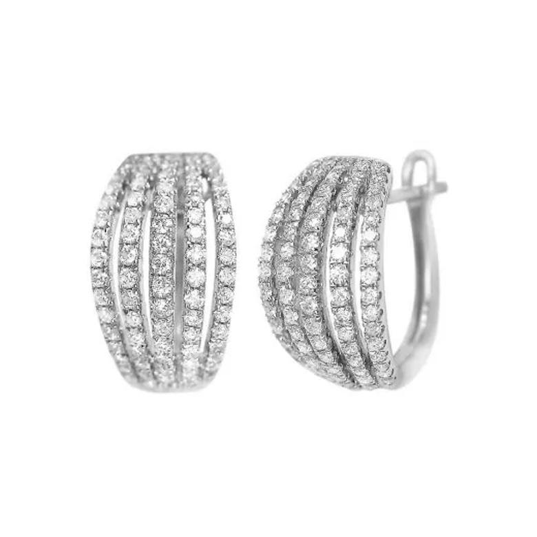 Clásico Anillo de Oro Blanco con Diamantes para Ella Corte redondo en venta
