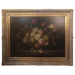 Classical Flower Vase Still Life Painting Oil on Canvas
