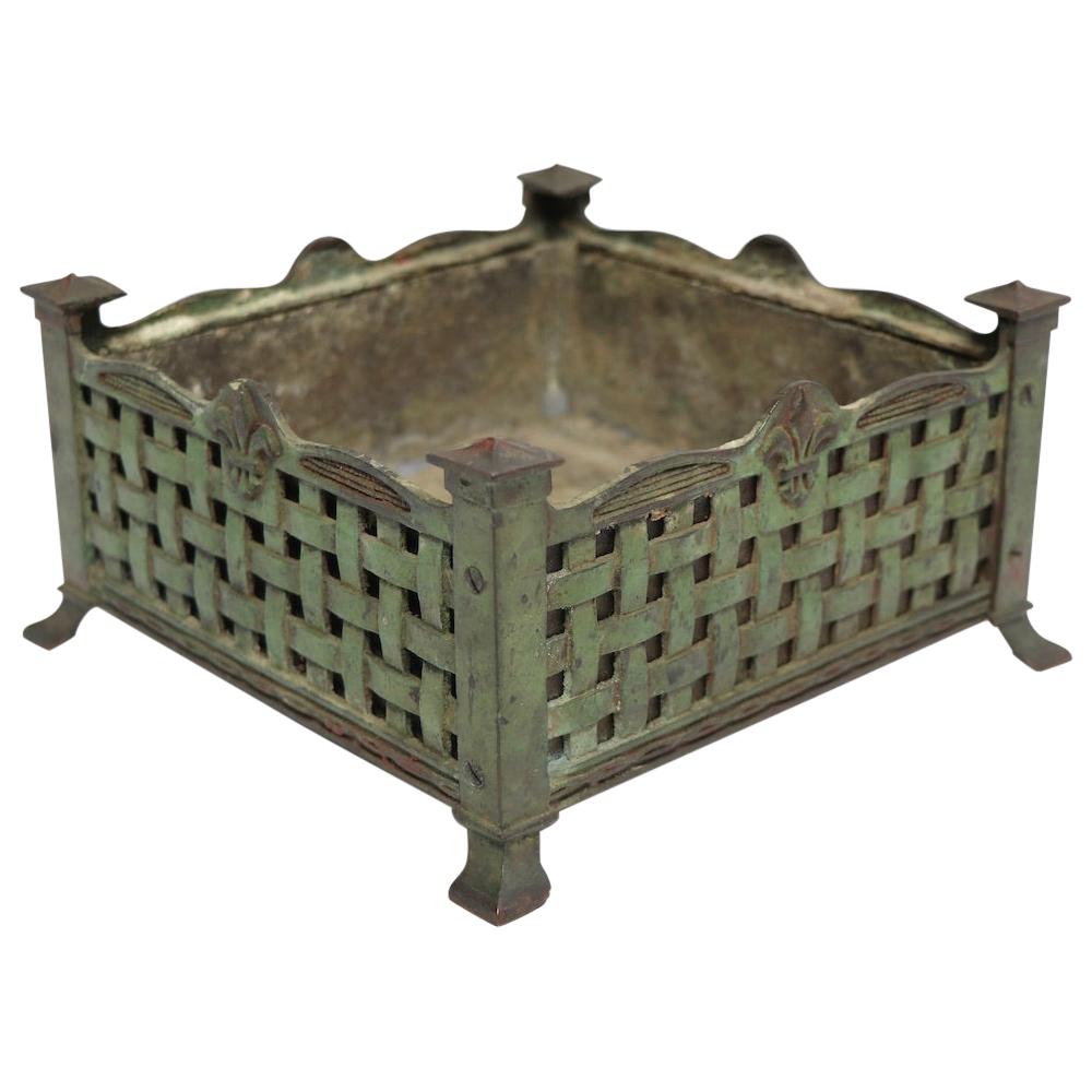 Classical French Bronze Table Top Jardinière Planter in Original Finish