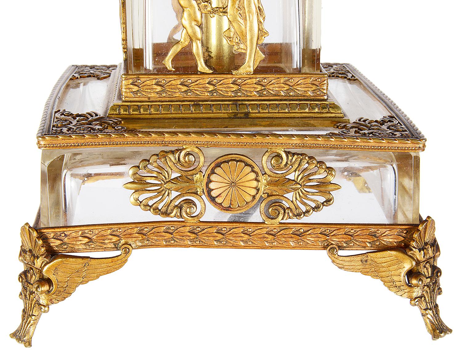 Classical French Empire Style Glass and Ormolu Lamp, circa 1900 1