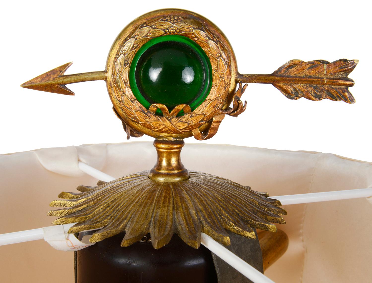 Classical French Empire Style Glass and Ormolu Lamp, circa 1900 4