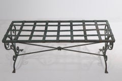 Classical Garden Bench in Faux Ver Di Gris Finish Att. to Salterini