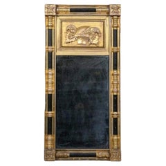 Classical Gilt and Ebonized Federal Looking Glass