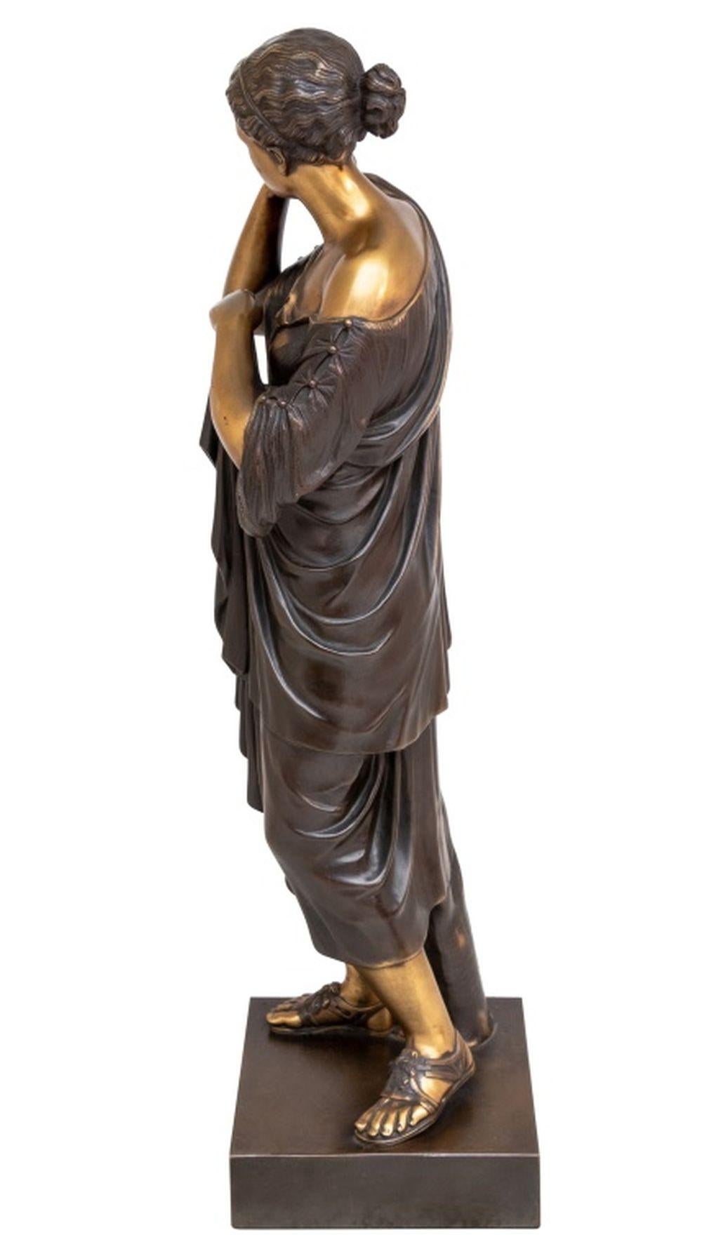 Neoclassical Classical Gilt & Patinated Bronze of a Woman For Sale
