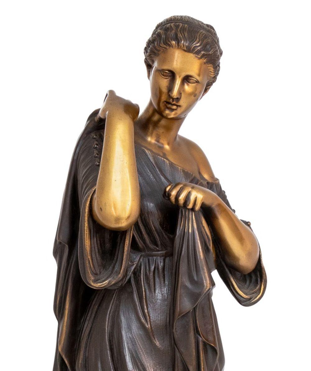 Classical Gilt & Patinated Bronze of a Woman In Good Condition For Sale In Astoria, NY