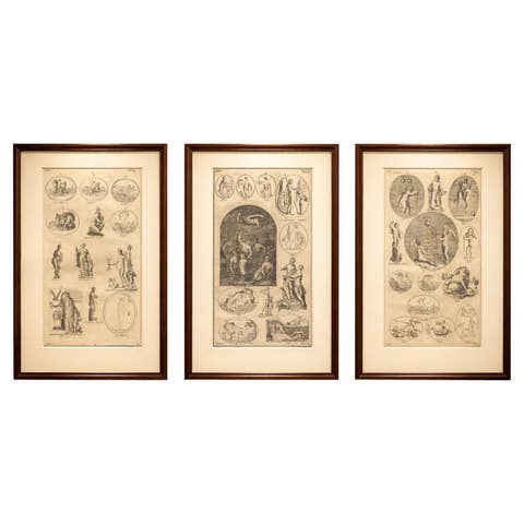 Classical Gods & Mythology, Set of 3 Antique Engravings – Montfaucon 1721