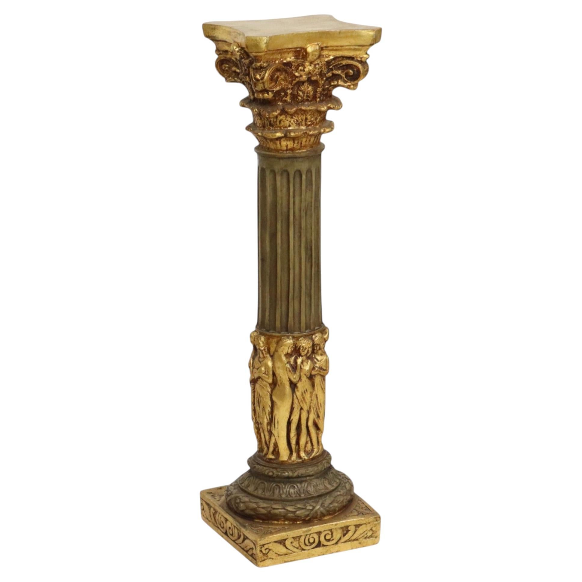 Classical Gold Column Resin Pillar Baroque Style 20th Century