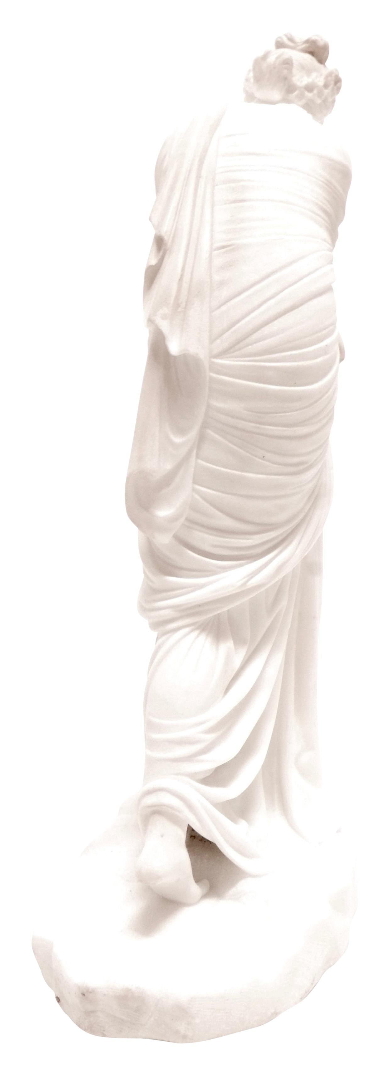 Classical Grand Tour Carved Marble Female Figure Statue, Italian, 19th Century 3