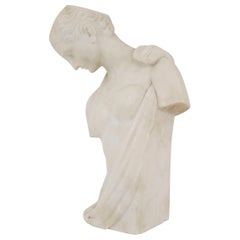 Classical Grecian (20th Cent) white marble 3/4 length bust of a lady
