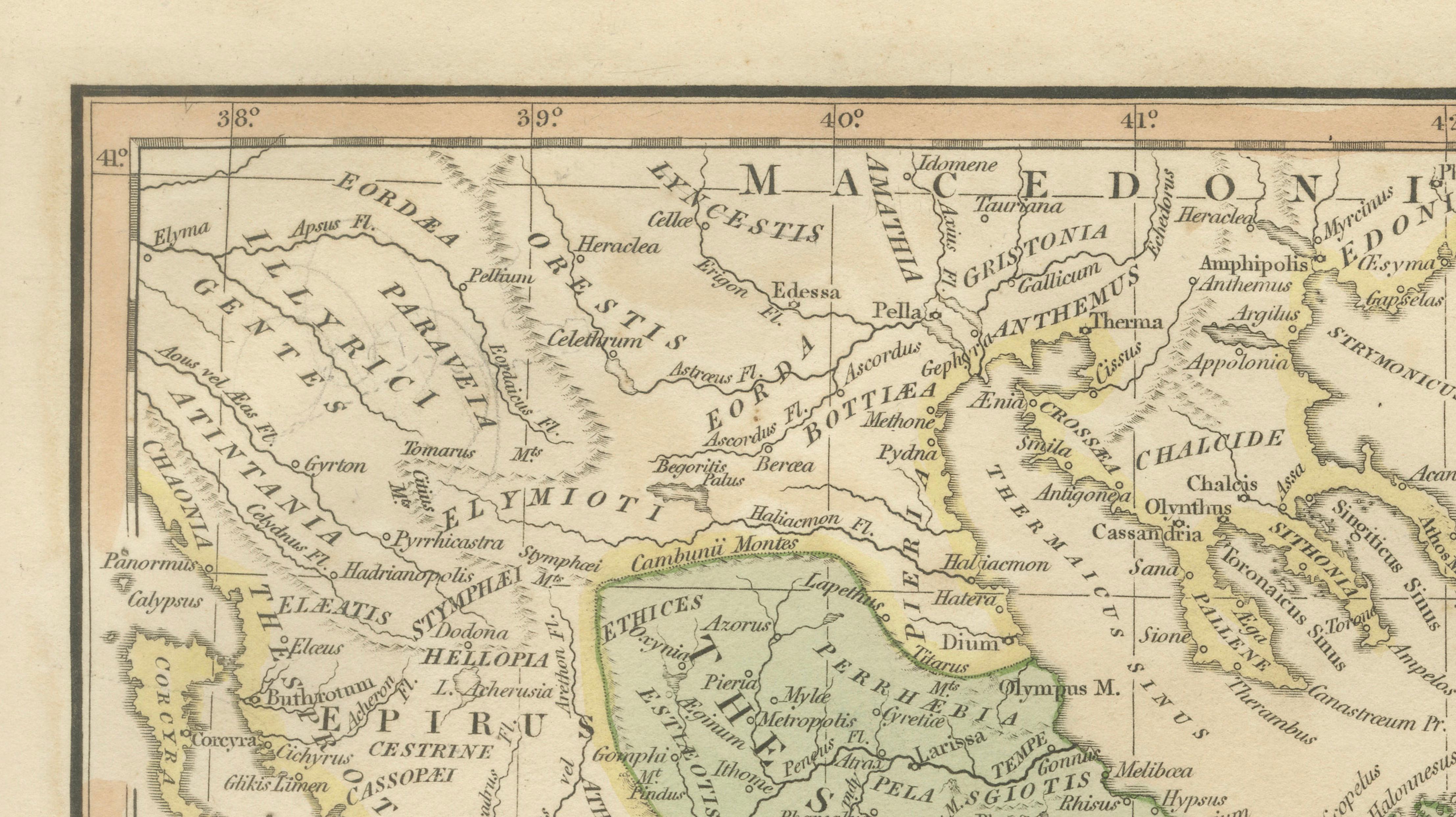 Classical Greece Map — Græcia Antiqua, Ancient Cities & Islands, Wilkinson 1819