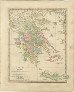 Classical Greece Map — Græcia Antiqua, Ancient Cities & Islands, Wilkinson 1819