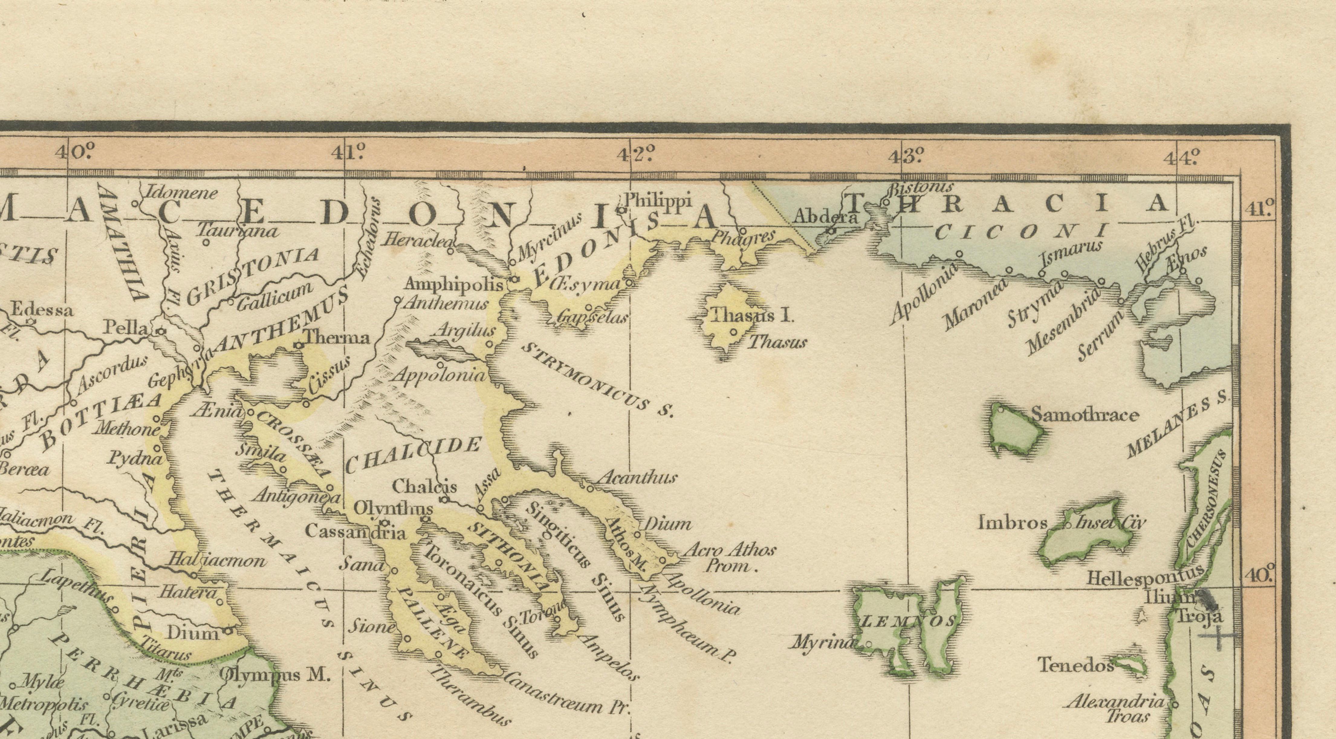 Classical Greece Map — Græcia Antiqua, Ancient Cities & Islands, Wilkinson 1819