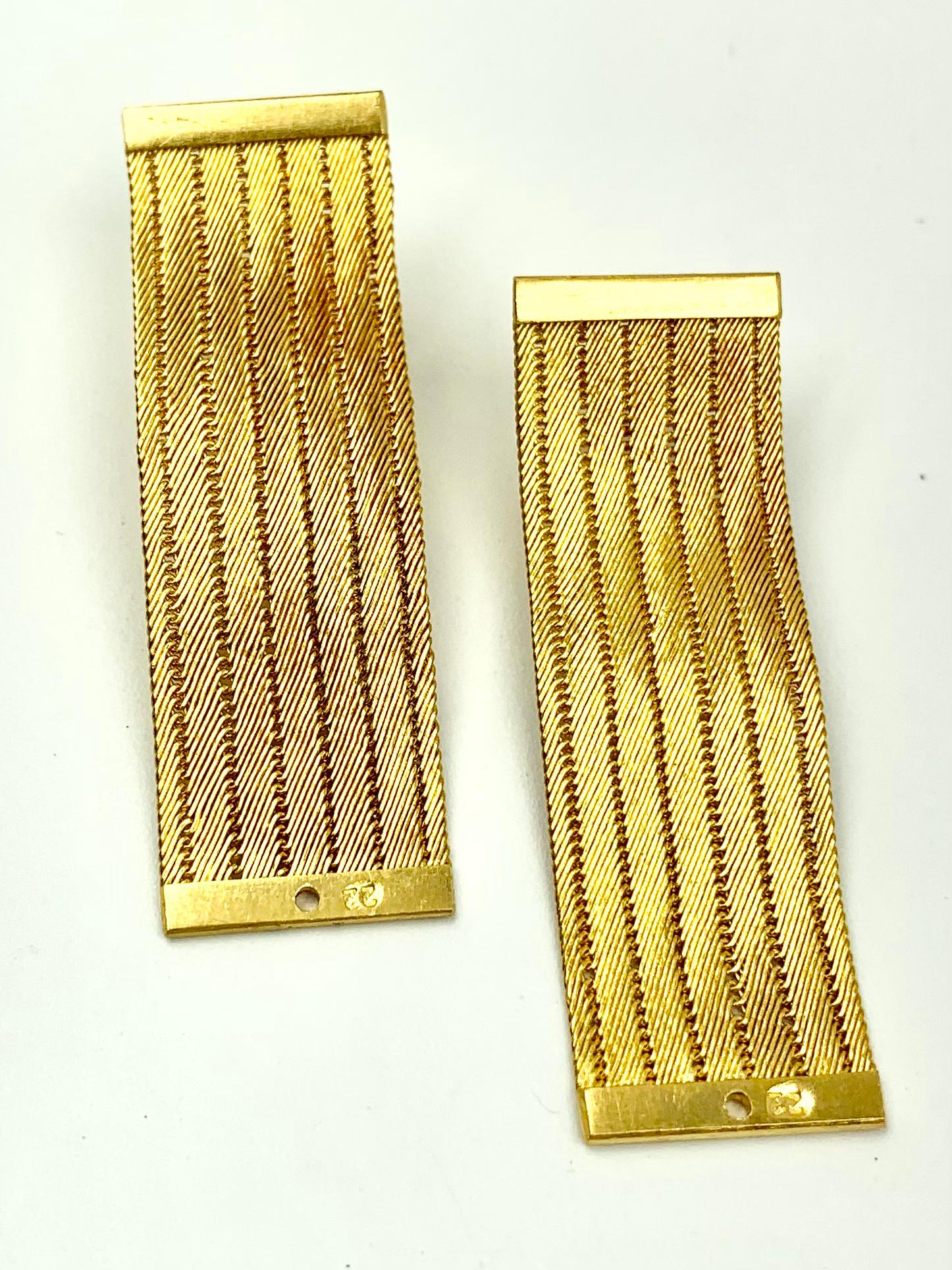 Ancient Etruscan Style Classical Greek 22k Woven Gold Necklace and Earrings For Sale 7