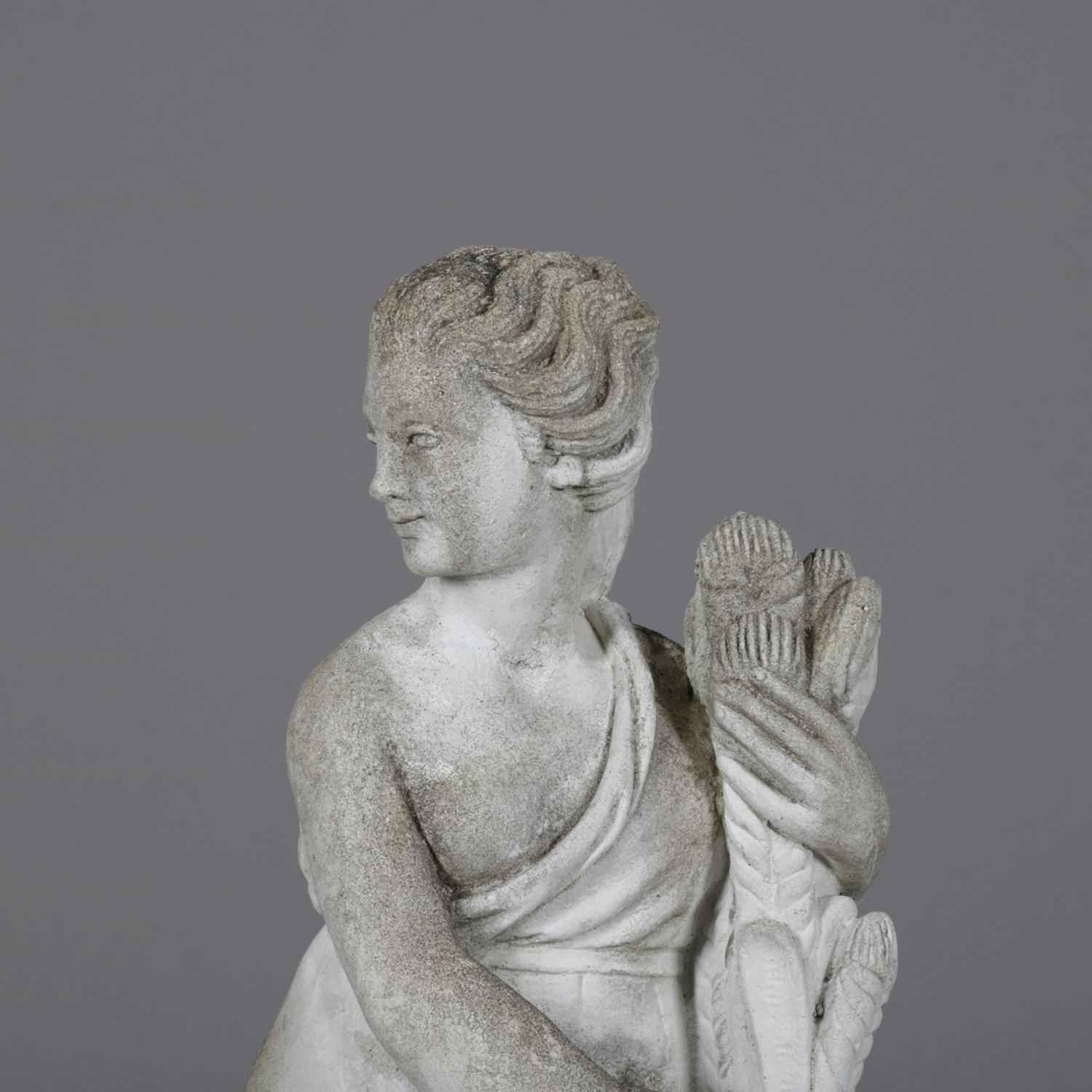 American Classical Greek Cast Stone Horae Auxo Goddess of Summer Garden Sculpture
