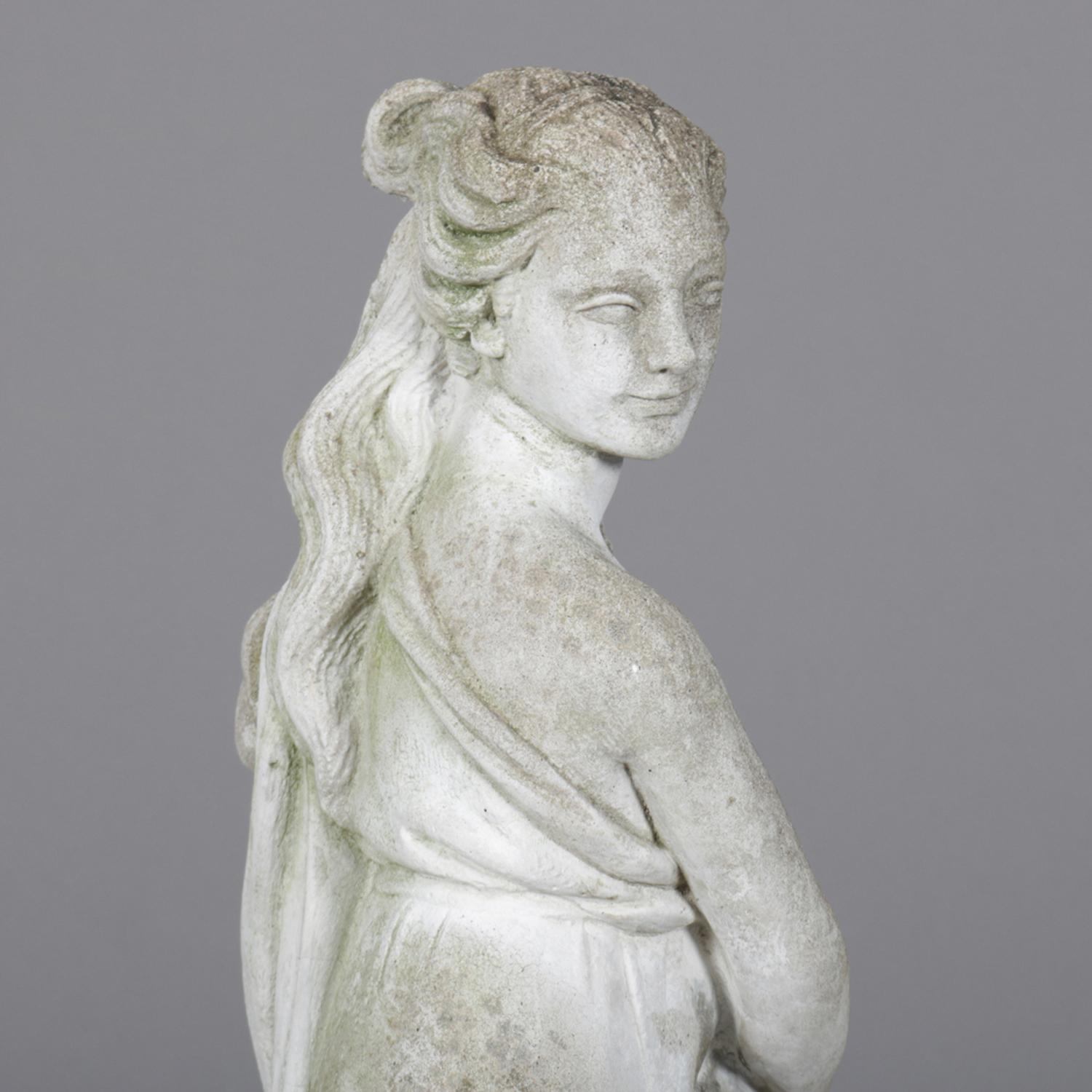 Classical Greek Cast Stone Horae Auxo Goddess of Summer Garden Sculpture 1