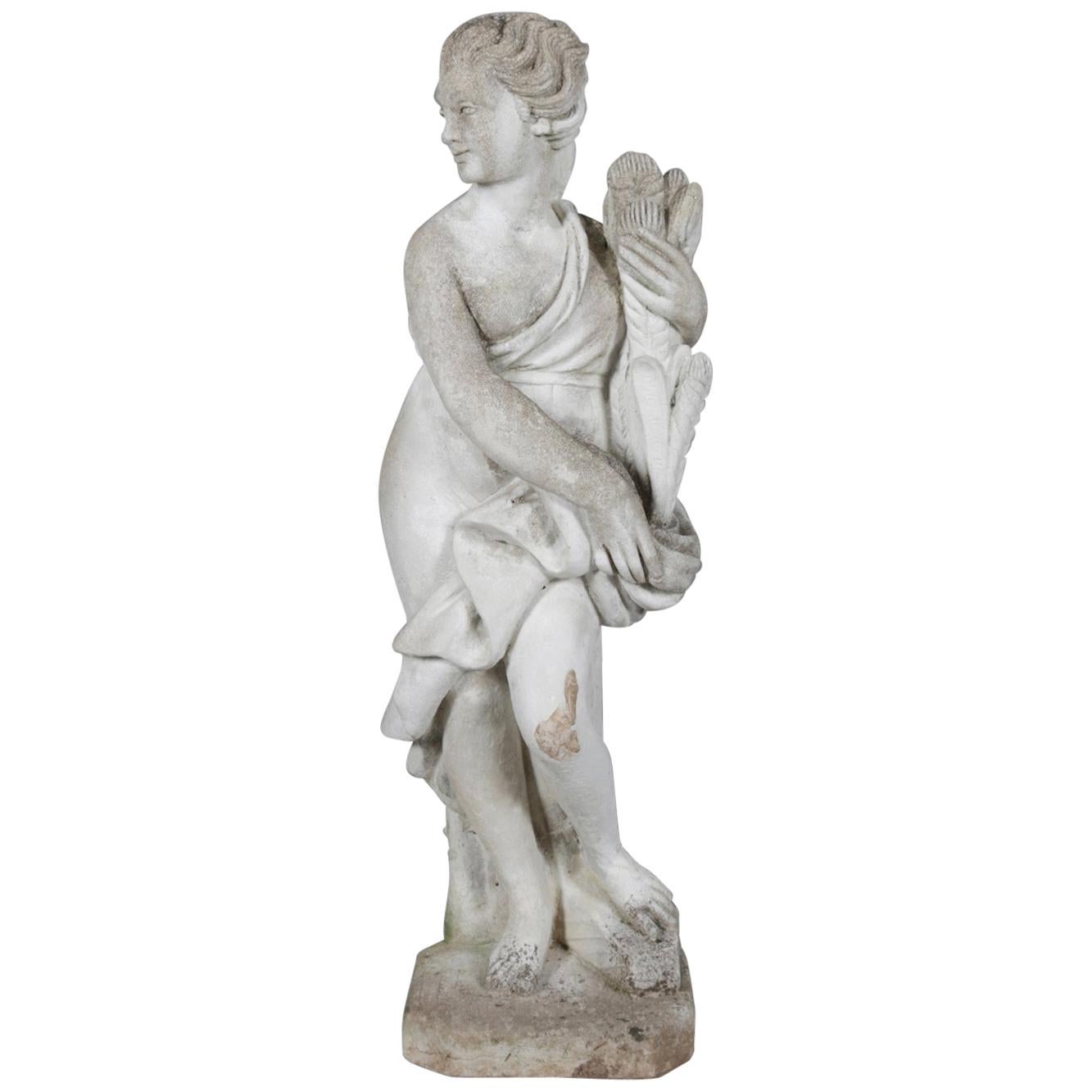 Classical Greek Cast Stone Horae Auxo Goddess of Summer Garden Sculpture