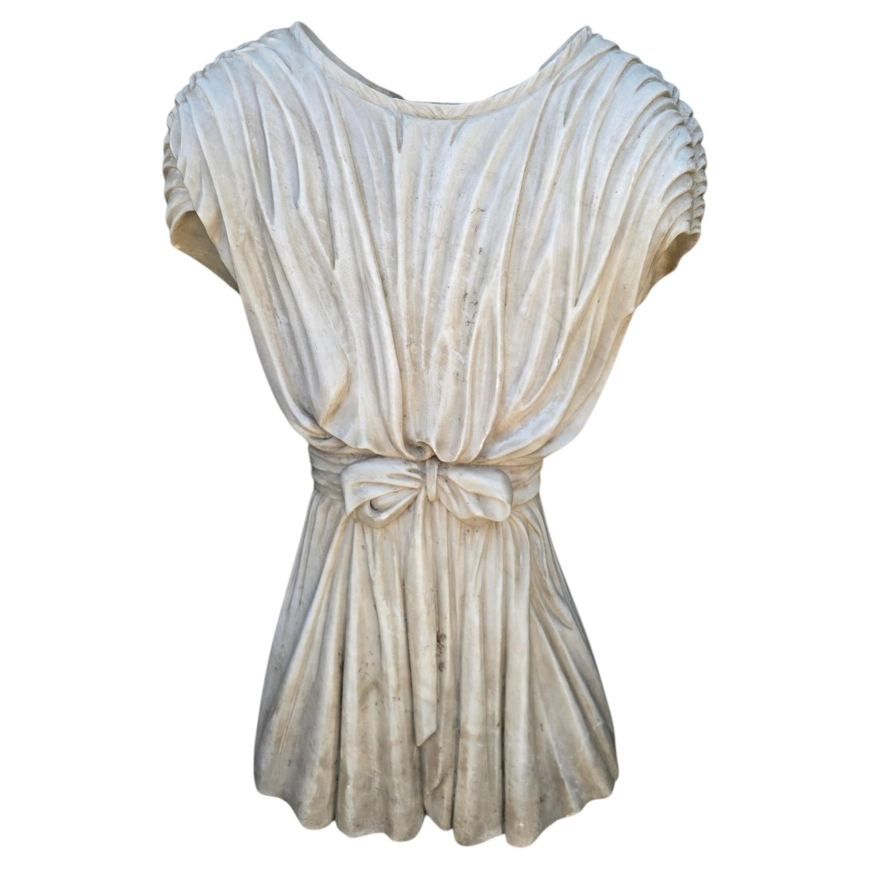 Classical Greek Female Headdress Sculpture in Italian Marble, 1950s For Sale