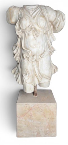 Classical Greek Female Torso in Carrara Marble, Italy, 1950s
