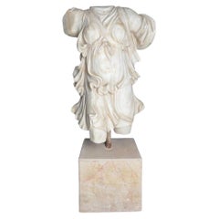 Classical Greek Female Torso in Carrara Marble, Italy, 1950s