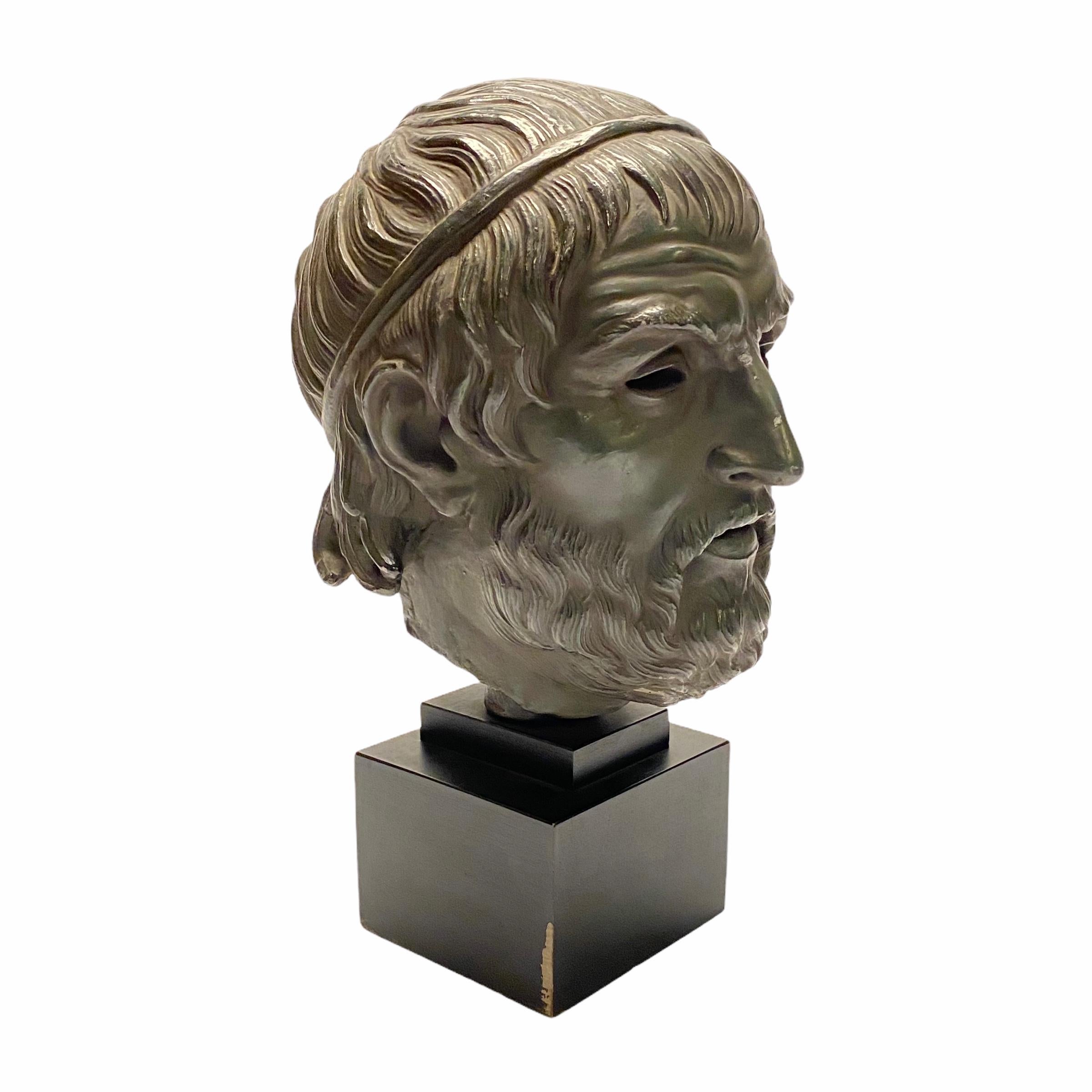 Hand-Painted Classical Greek Male Bust