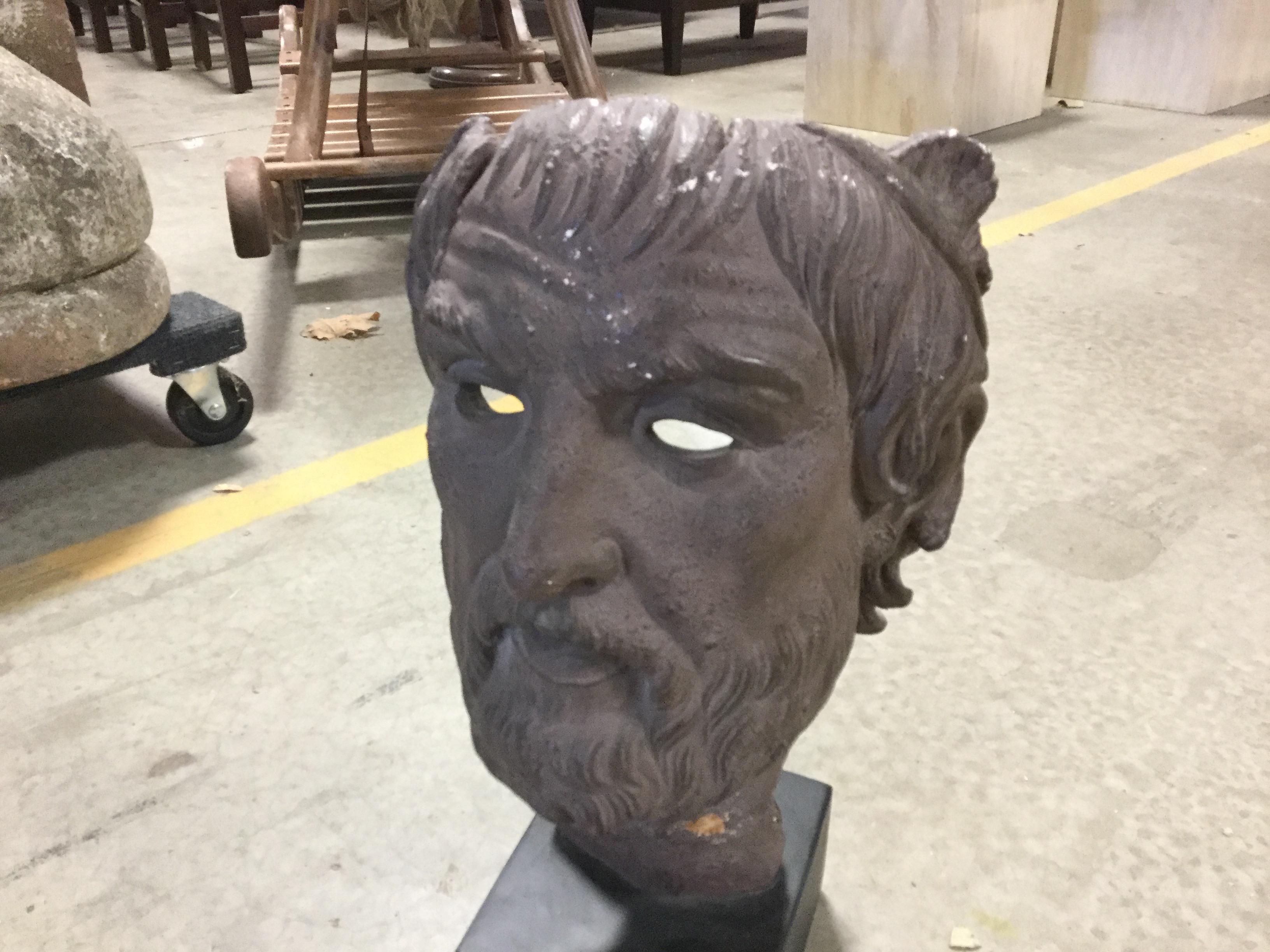 Mid-20th Century Classical Greek Sculpture of Head / Sophocles For Sale