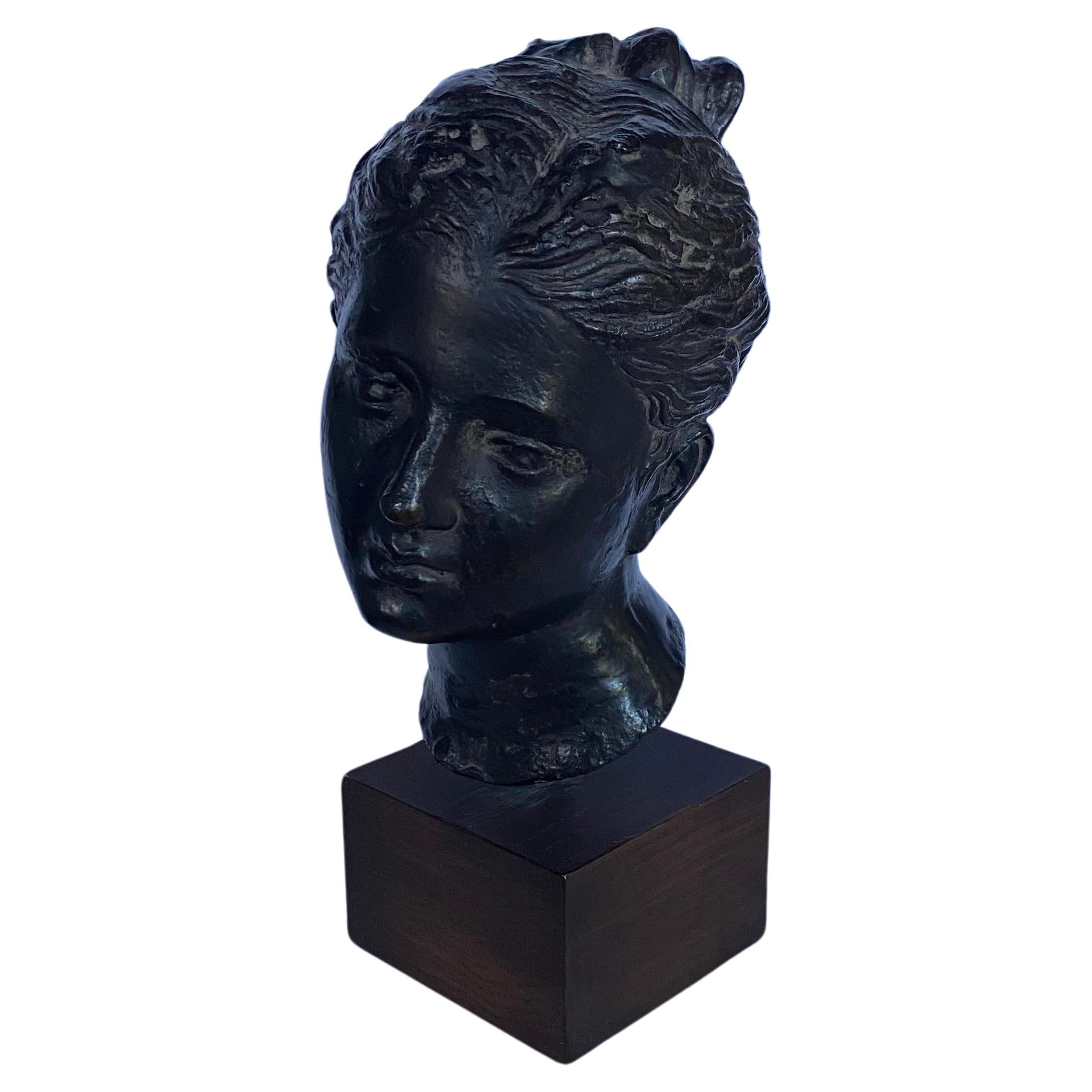 Classical Greek Style Female Bust Sculpture, MMA In Good Condition In Lambertville, NJ
