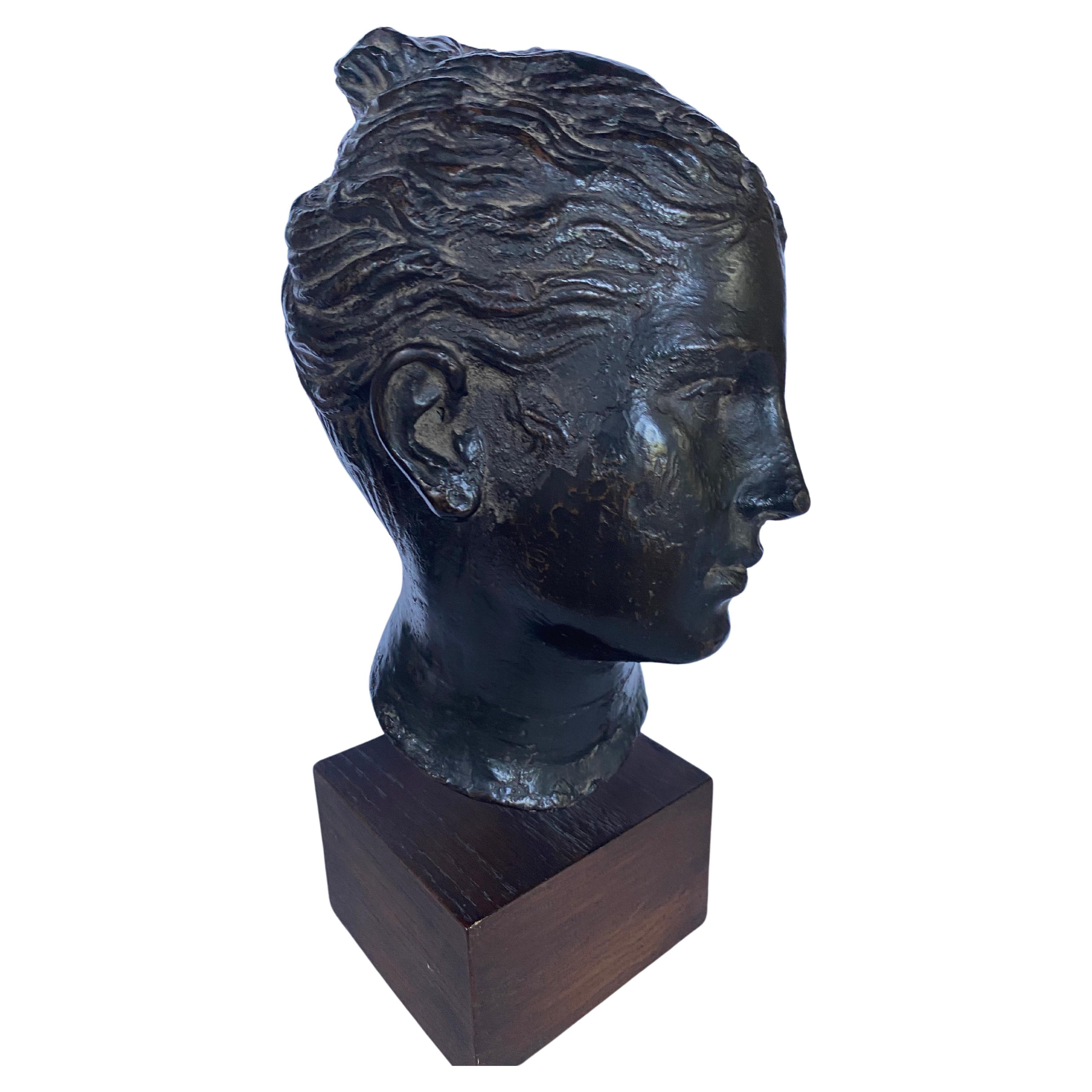 Metal Classical Greek Style Female Bust Sculpture, MMA