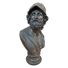 Classical Greek Warrior Bust in Resin with Bronze Finish